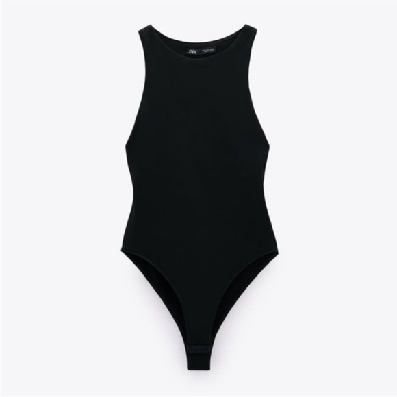 Zara Black High Neck Bodysuit - Picture 1 of 3